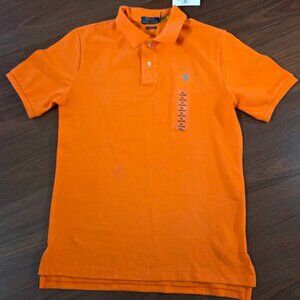 Ralph Lauren Boys Polo Short Sleeve Mesh Shirt with light Blue Logo